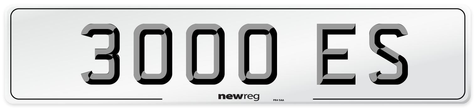 3000 ES Number Plate from New Reg